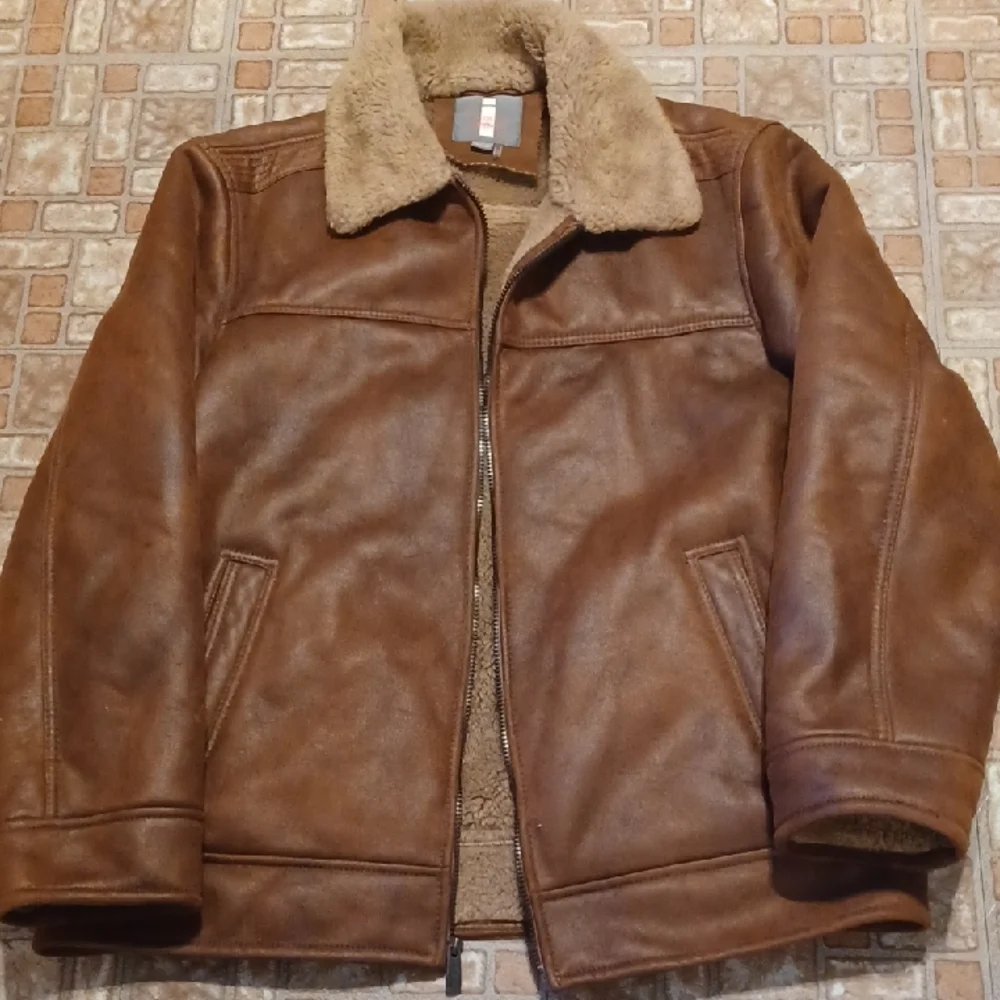 i jeans by Buffalo brown Faux Leather Jacket with Faux Fur Collar And Lining